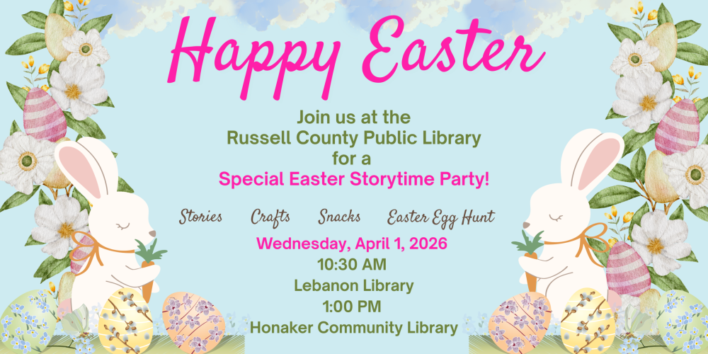 Easter Storytime at the Russell County Library April 1st.